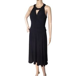 JESSICA HOWARD Womens Size 8 Sleeveless Black Embellished Keyhole Cocktail Dress